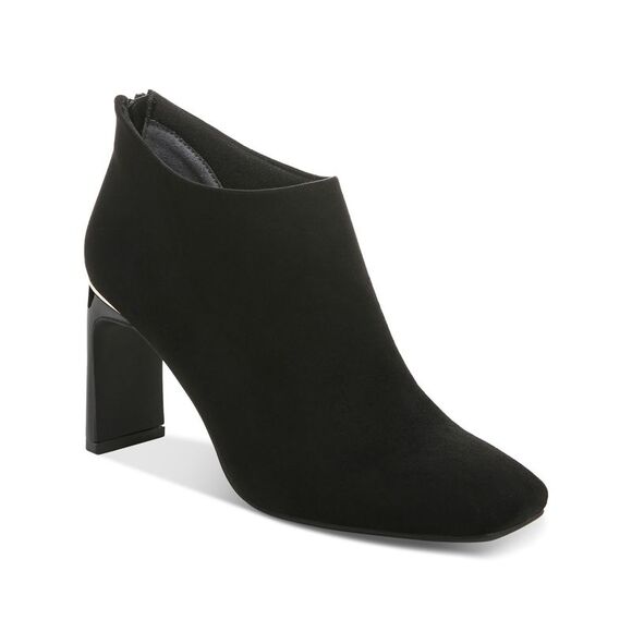 ALFANI Womens Black Padded Brittnee Square Toe Block Heel Zip-Up Booties 9 M - Picture 1 of 4